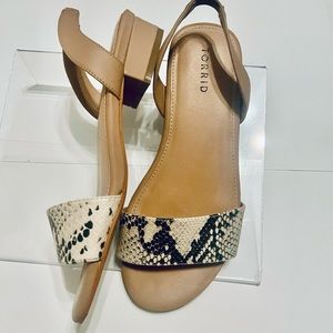 Torrid Tan and Snake Print Sandals